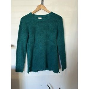 J Crew Factory Emerald Green Crew Neck Sweater Size XS